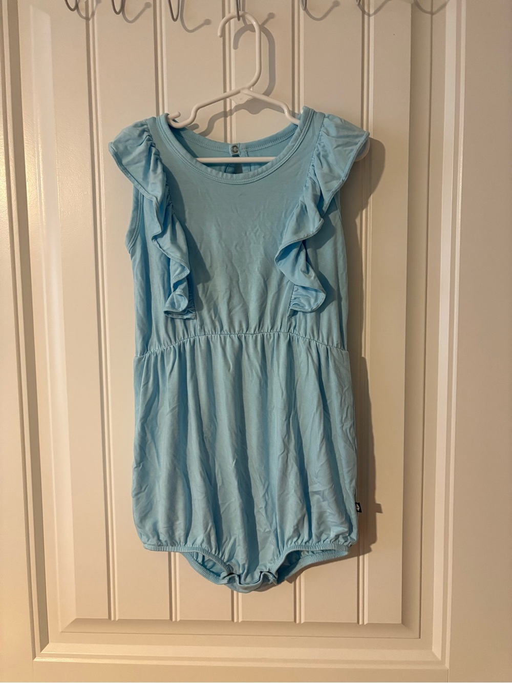 Kyte Baby Ruffle Bubble Romper in Powder